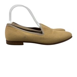 Del Toro Womens 7 Loafer Beige Canvas Knitted Lightweight Slip On Flats Shoes